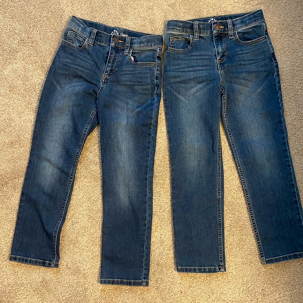2 pair of kids Primary classic jeans (size 7)